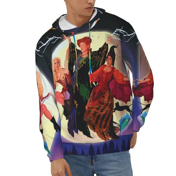 Hocus Pocus Unisex Hoodies 3D Print Hooded Sweatshirt for Men Women, Long Sleeve Fall Pullover Top with Pockets