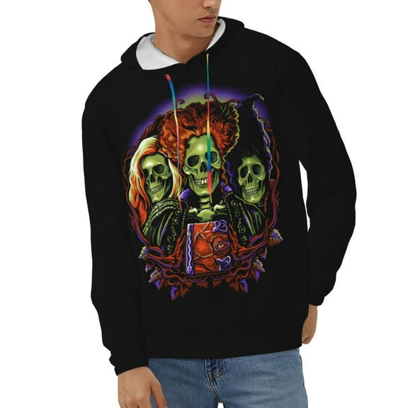 Hocus Pocus Unisex Hoodies 3D Print Hooded Sweatshirt for Men Women, Long Sleeve Fall Pullover Top with Pockets