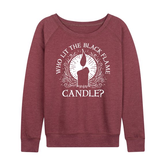 Hocus Pocus - Who Lit Black Flame Candle - Women's Lightweight French Terry Long Sleeve Shirt