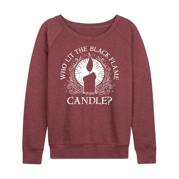 Hocus Pocus - Who Lit Black Flame Candle - Women's Lightweight French Terry Long Sleeve Shirt