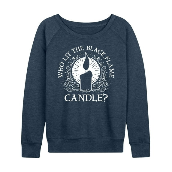 Hocus Pocus - Who Lit Black Flame Candle - Women's Lightweight French Terry Long Sleeve Shirt