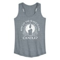 thumbnail image 1 of Hocus Pocus - Who Lit The Back Flame Candle - Women's Racerback Tank Top, 1 of 5
