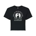thumbnail image 1 of Hocus Pocus - Who Lit The Black Flame Candle? - Juniors Cropped Cotton Blend T-Shirt, 1 of 5