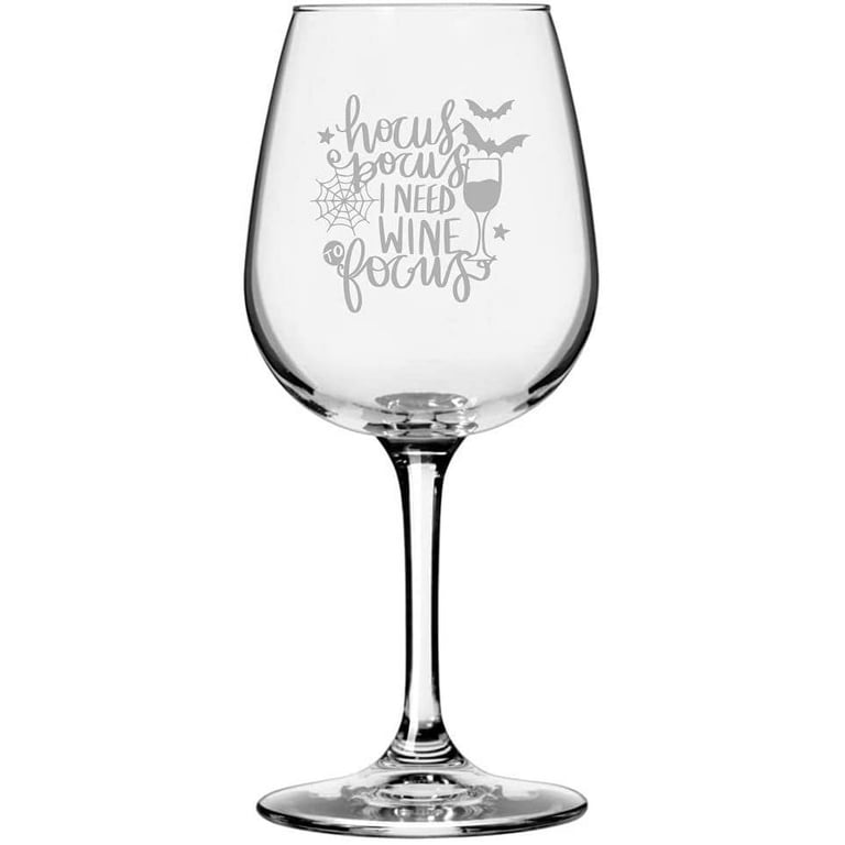 Hocus Pocus Wine To Focus Happy Halloween Etched 12.75oz All Purpose Libbey Wine  Glass - Walmart.com