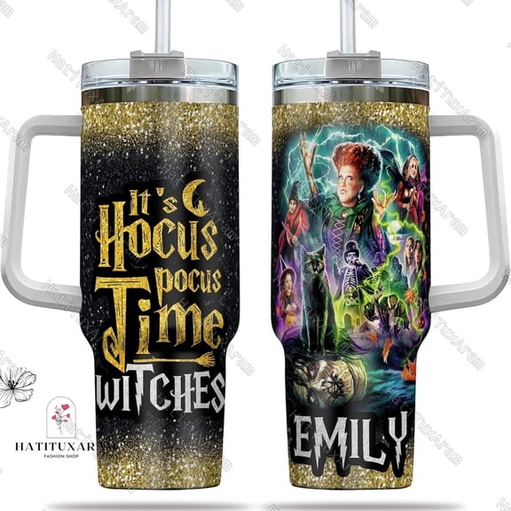 Hocus Pocus Witches Sisters Halloween Tumbler, Women Witchy Decor, Drinkware Tumbler 40OZ, Halloween Christmas Birthday Gift For Movie