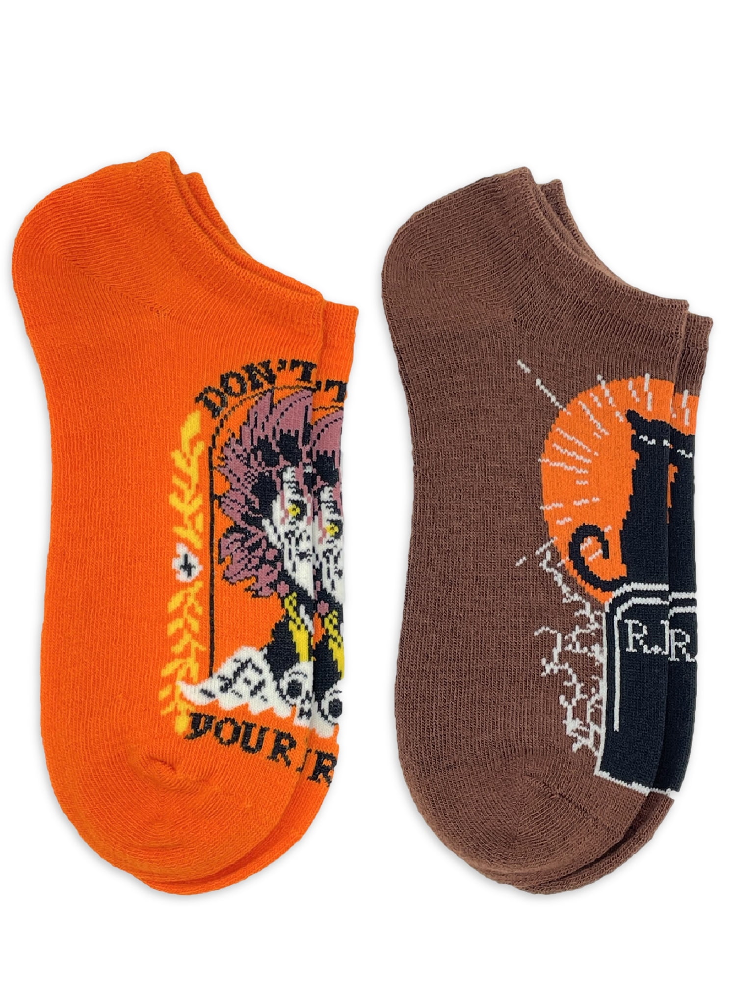 Hocus Pocus Women's Halloween No-Show Socks, 2-Pack, Size 4-10