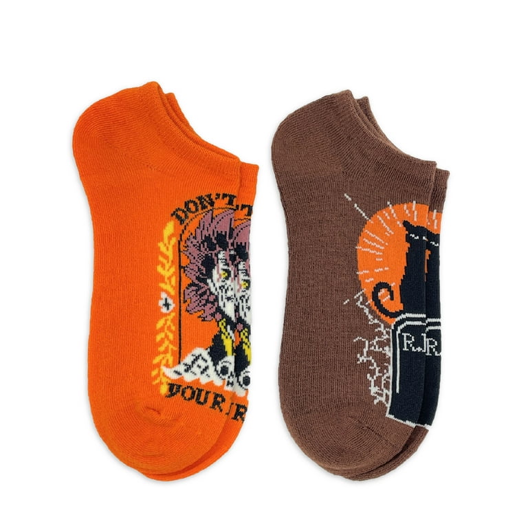 Hocus Pocus Women's Halloween No-Show Socks, 2-Pack, Size 4-10