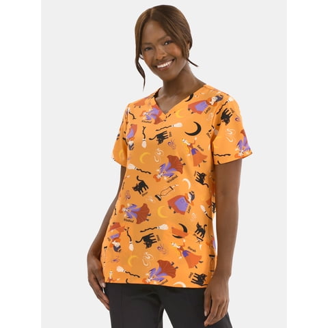 Hocus Pocus Women's Graphic Scrub Top, Sizes S-3XL