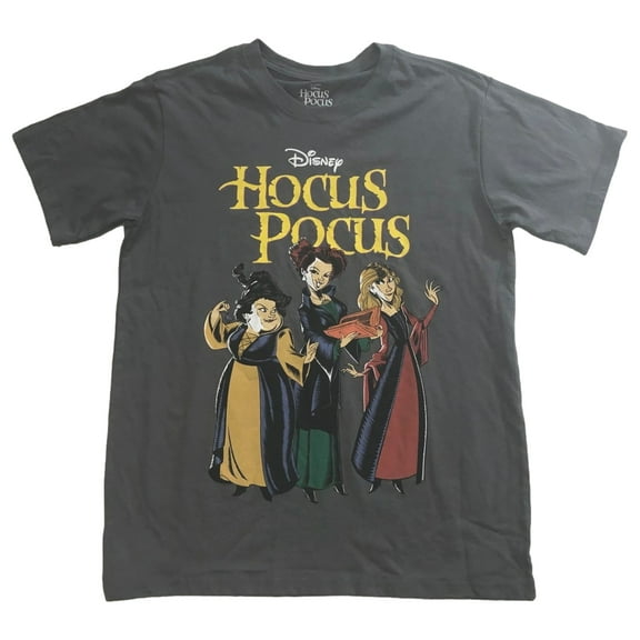 Hocus Pocus Womens Jrs Gray Halloween Witch T-Shirt Tee Shirt Medium