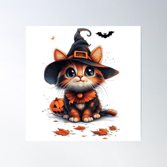 Hocus Purr-Cus! Poster Wall Art, Modern Wall Decor For Living Room Bedroom, 30x30 UNFRAMED