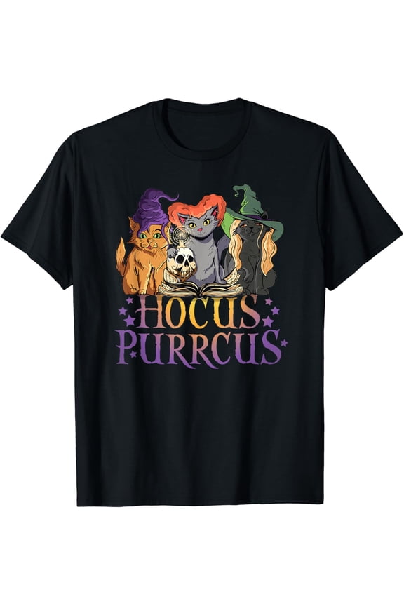 Hocus Purrcus Witch Cats T-Shirt Size S-5XL