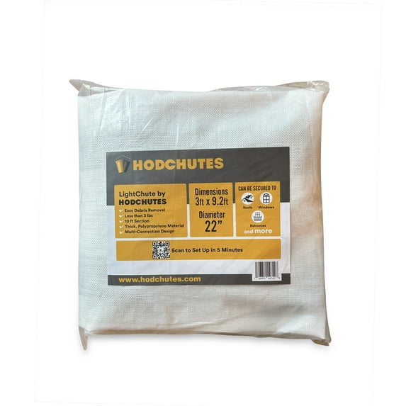 HodChutes LightChute Construction Trash and Debris Chute, Roofing, Demolition Tool for Construction Debris