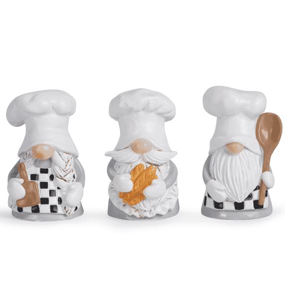 Hodao Chef Gnomes Decorations - Kitchen Home Decoration - Professional Chef Statue - Spring Decoration - Gift for Baking Enthusiasts(3pcs)