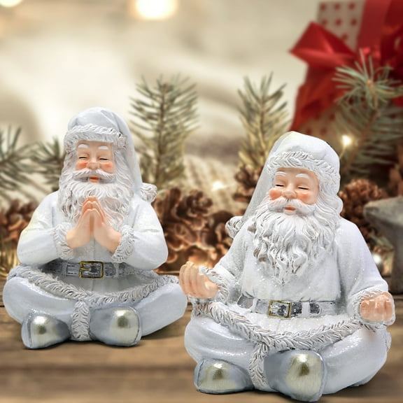 Hodao Nordic - style Zen Santa Claus Ornaments, Resin Crafts for Christmas Season Home Decoration (Meditating and Praying Style)