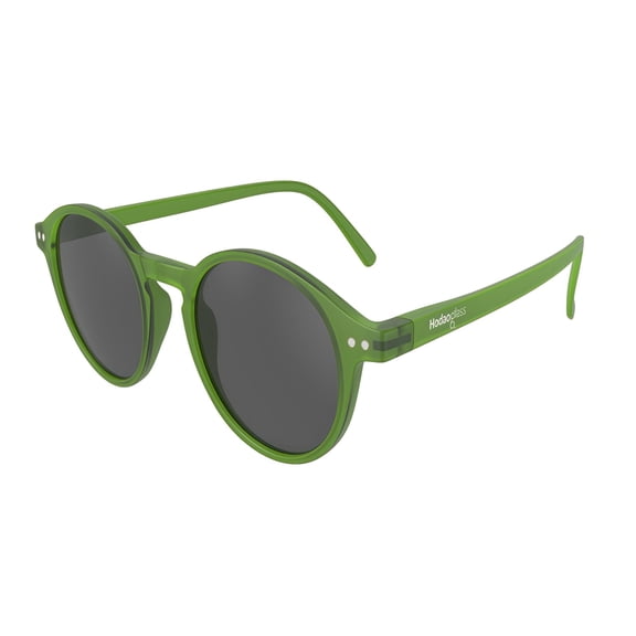 Hodaoglass Polarized Sunglasses - Translucent Green Retro Round Frame, UV400 Protection, Scratch-Resistant Lenses
