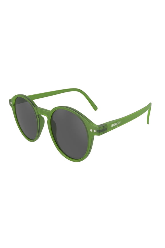 Hodaoglass Polarized Sunglasses - Translucent Green Retro Round Frame, UV400 Protection, Scratch-Resistant Lenses