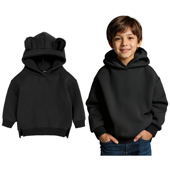 Hoddies Black Hoodies Long Sleeve Lightweight Pullover Tops Loose Sweatshirt Fall Winter Clothes 12-24 Months Girls Clothes Boys Girls Fashion