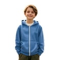 thumbnail image 1 of Hoddies Blue Full Zipper Hooded Long Sleeve Pullover Tops Fall Clothes Girls Tops Size 4-5 Years Boys Girls Fashion, 1 of 7