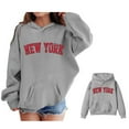 thumbnail image 1 of Hoddies City Name Letter Print Grey Hooded Casual Long Sleeve Sweatshirts Winter Clothes Toddler Boy Clothes 9-10 Years, 1 of 5