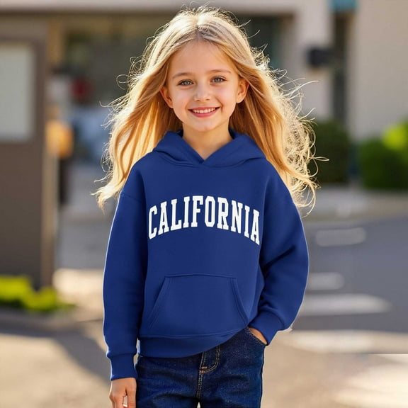 Hoddies City Name Letter Print Navy Hooded Casual Long Sleeve Classic Hoodie Fall Clothes 7-8 Years Old Boy Clothes