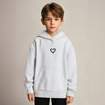 thumbnail image 1 of Hoddies Heart Print Hoodie Casual Long Sleeve Hoodie Sweatershirt Pullover Fall Clothes Girls Clothes 3-4 Years Boys Girls Fashion, 1 of 8