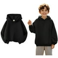 thumbnail image 1 of Hoddies Kids Black Hooded Casual Long Sleeve Sweatshirts Fall Clothes Girls Sweatshirts Size 8-9 Years Boys Girls Fashion, 1 of 3