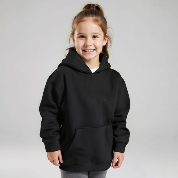 Hoddies Kids Black Hooded Long Sleeve Pullover Hoodie Sweatshirt Fall Clothes Boy Clothes 8-10 Years