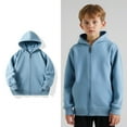 thumbnail image 1 of Hoddies Kids Light Blue Full Zip Up Hooded Casual Long Sleeve Classic Hoodie Warm Fall Winter Clothes Kids Clothes Girls Size 4-5 Years Boys Girls Fashion, 1 of 7
