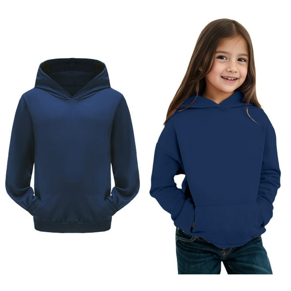 Hoddies Kids Navy Hooded Long Sleeve Soft Sweatshirts Top Fall Winter Clothes 2-3 Years Boys Clothes Boys Girls Fashion
