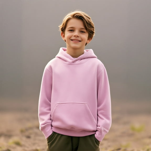 Hoddies Kids Pink Hooded Casual Long Sleeve Hoodies Fall Winter Clothes Toddler 12-18 Months Boys Clothes Boys Girls Fashion