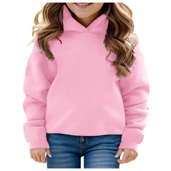 Hoddies Kids Pink Hoodies Long Sleeve Pullover Tops Winter Clothes Little Girl Clothes 12-13 Years Boys Girls Fashion