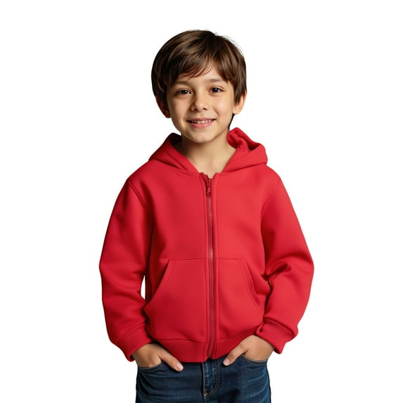 Hoddies Kids Red Full Zipper Hooded Casual Long Sleeve Hoodie Sweatershirt Pullover Fall Clothes Size 5-6 Years Boys Clothes Boys Girls Fashion