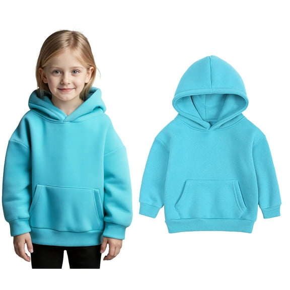 Hoddies Kids Sky Blue Hoodies Long Sleeve Lightweight Pullover Tops Loose Sweatshirt Fall Clothes Girls 2-3 Years Clothes Boys Girls Fashion