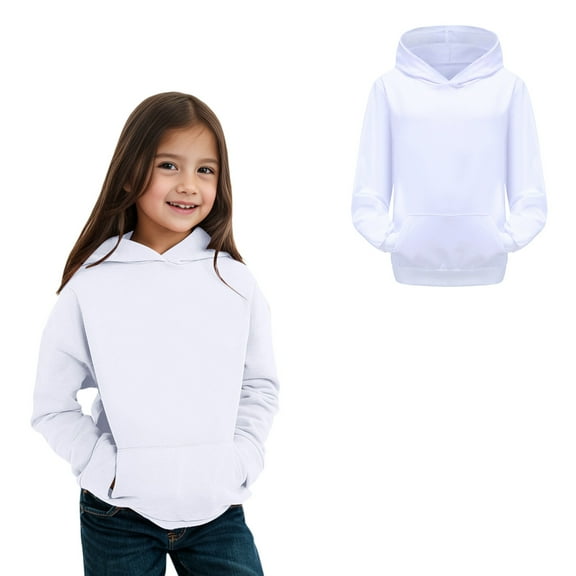 Hoddies Kids White Hooded Lightweight Long Sleeve Hoodies Fall Clothes Toddler Girl Clothes 9-10 Years