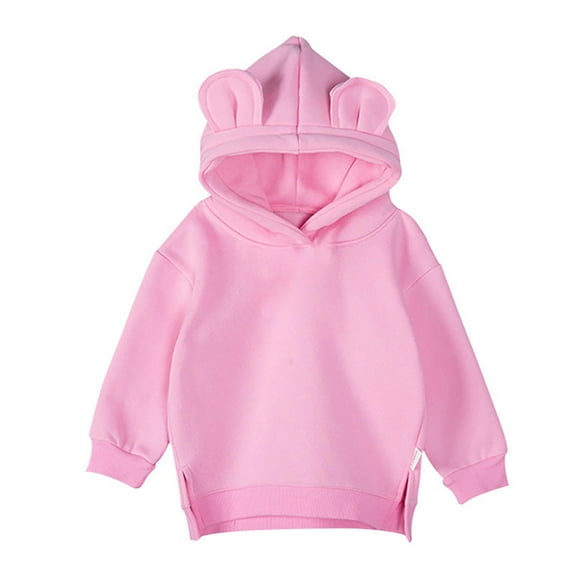 Hoddies Pink Pullover Hoodie Lightweight Long Sleeve Hoodies Winter Clothes Girls Clothes 6-12 Months