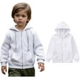 thumbnail image 1 of Boys Hoodies White Full Zip Up Hoodies Long Sleeve Casual Basic Pullover Sweatshirt Hoodie Winter Clothes 7-8 Years Boys Clothes Boys Girls Fashion, 1 of 6