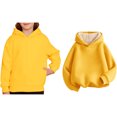 thumbnail image 1 of Hoddies Yellow Hoodies Casual Long Sleeve Hoodie Sweatershirt Pullover Warm Fall Winter Clothes Kids Clothes Girls Size 6-7 Years Boys Girls Fashion, 1 of 9