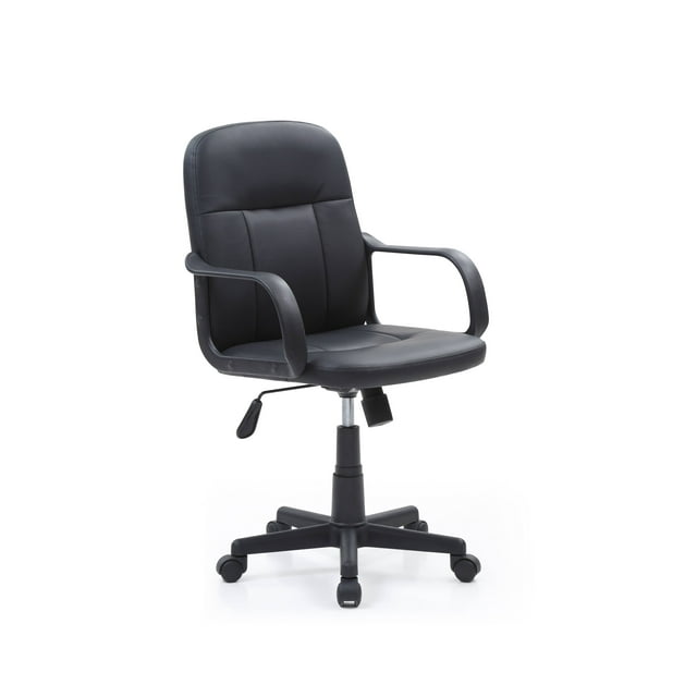 Hodedah 19.5 in Manager's Chair with Adjustable Height & Swivel, 200 lb. Capacity, Black
