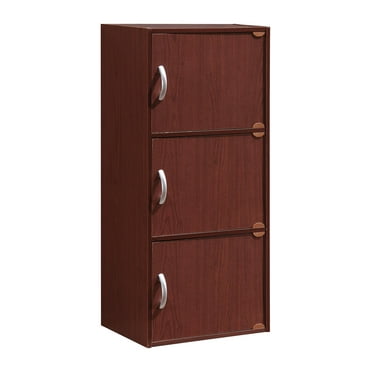 Hodedah 3 Door Cabinet, Brown