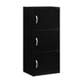 thumbnail image 1 of Hodedah 3-Shelf, 3-Door Bookcase in Black, 1 of 5