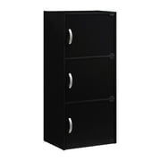 Hodedah 3-Shelf, 3-Door Multi-Purpose Bookcase Cabinet, Beech