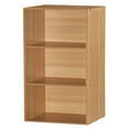 thumbnail image 1 of Hodedah 3 Shelf Home Organization Storage Bookcase Cabinets, Beech, 1 of 2