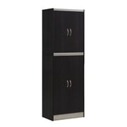 Hodedah 4-Door Kitchen Pantry with 4-Shelves, Chocolate-Grey