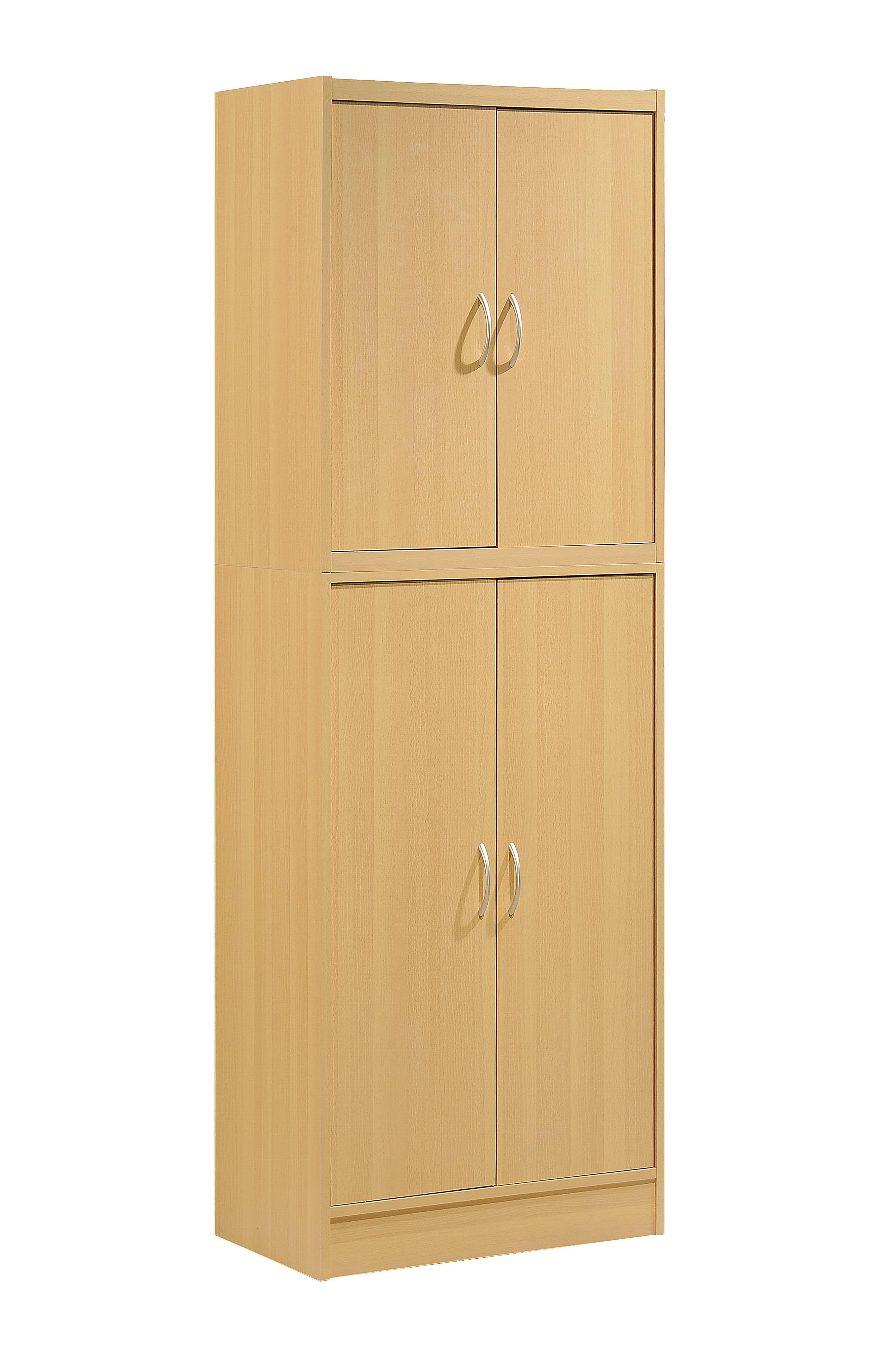 Hodedah 4-Door Kitchen Pantry with 4-Shelves, Chocolate-Grey