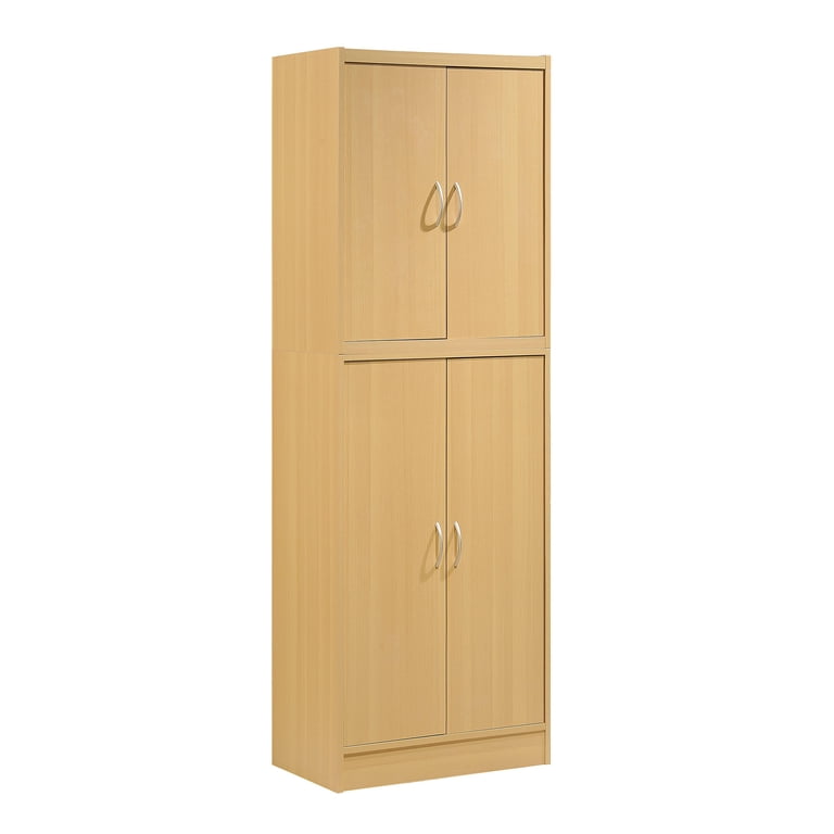 Hodedah 4-Door Kitchen Pantry with 4-Shelves, Chocolate-Grey