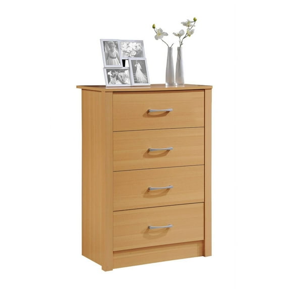 Hodedah 4-Drawer Chest in Beech