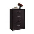 thumbnail image 1 of Hodedah 4-Drawer Chest in Chocolate, 1 of 3