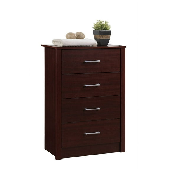 Hodedah 4-Drawer Chest in Mahogany