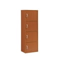 thumbnail image 1 of Hodedah 4-Shelf, 4-Door Bookcase in Cherry, 1 of 5