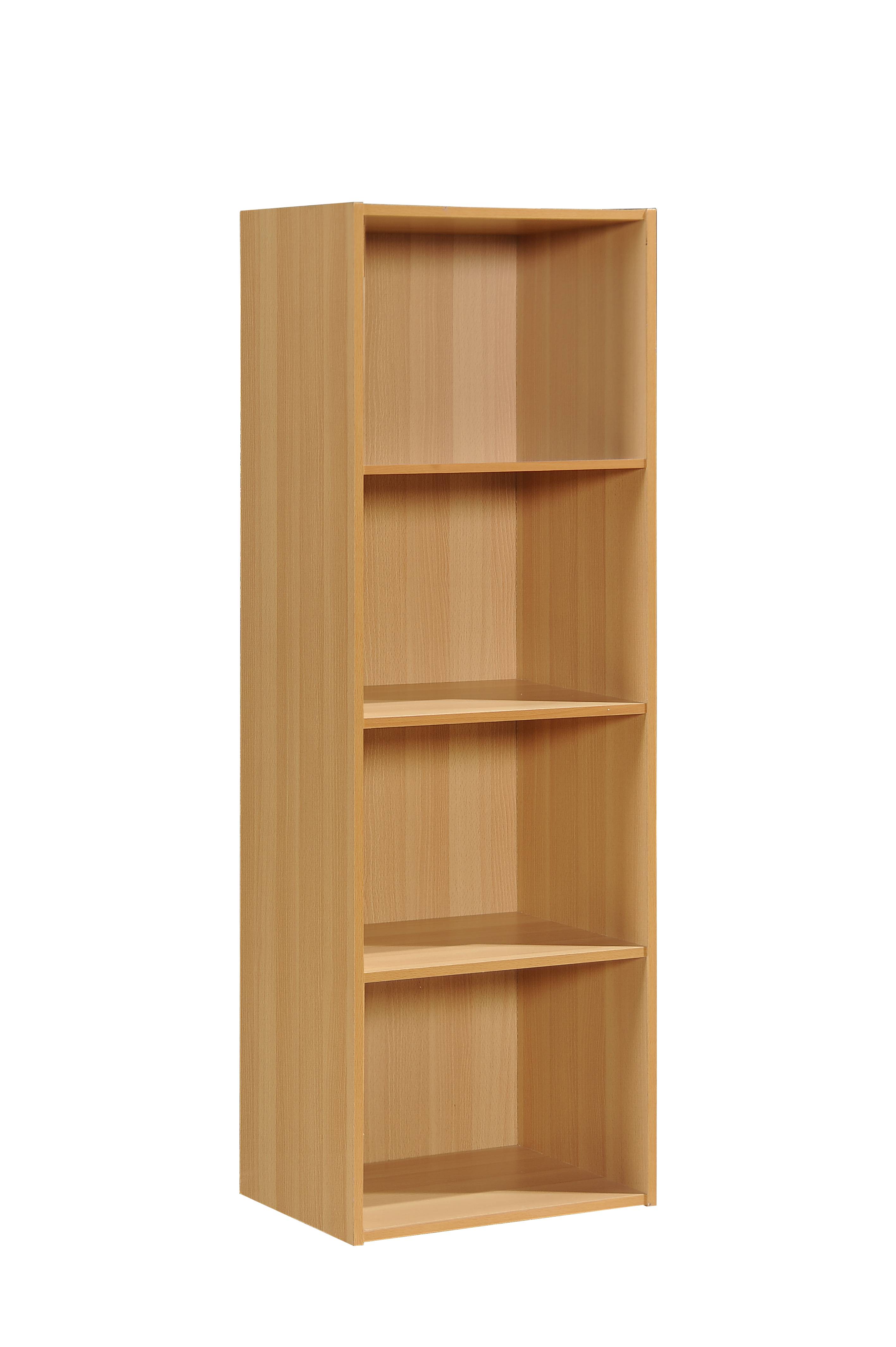 Hodedah 4-Shelf Wood Bookcase, Brown - image 1 of 5